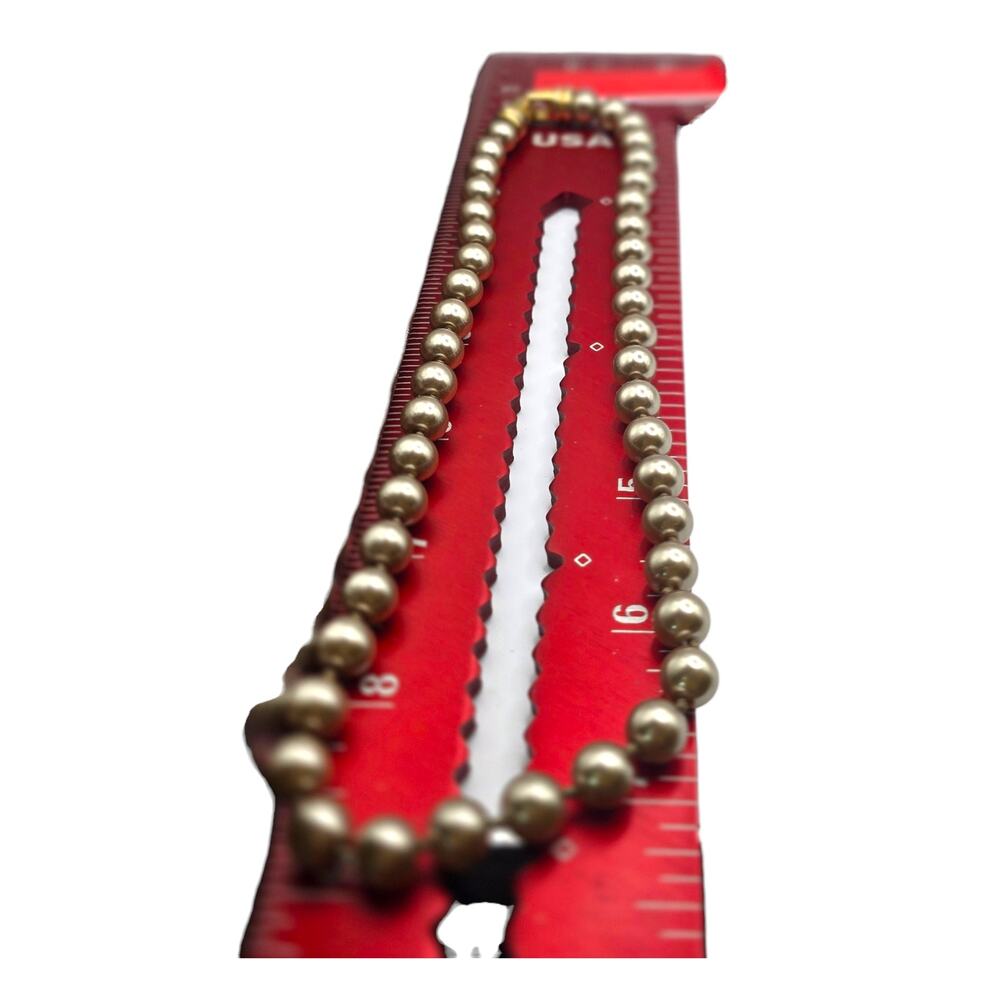 Necklace Golden Brown Beaded 8mm Choker Hook Clasp 14" Single Strand SKU2919 - Picture 2 of 8